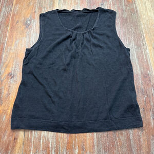 LAFAYETTE 148 NEW YORK Black Tank Top XL 100% Linen Womens